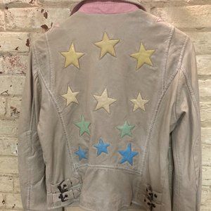Mauritius Christy RF Rainbow Leather Jacket Womens Large, New
